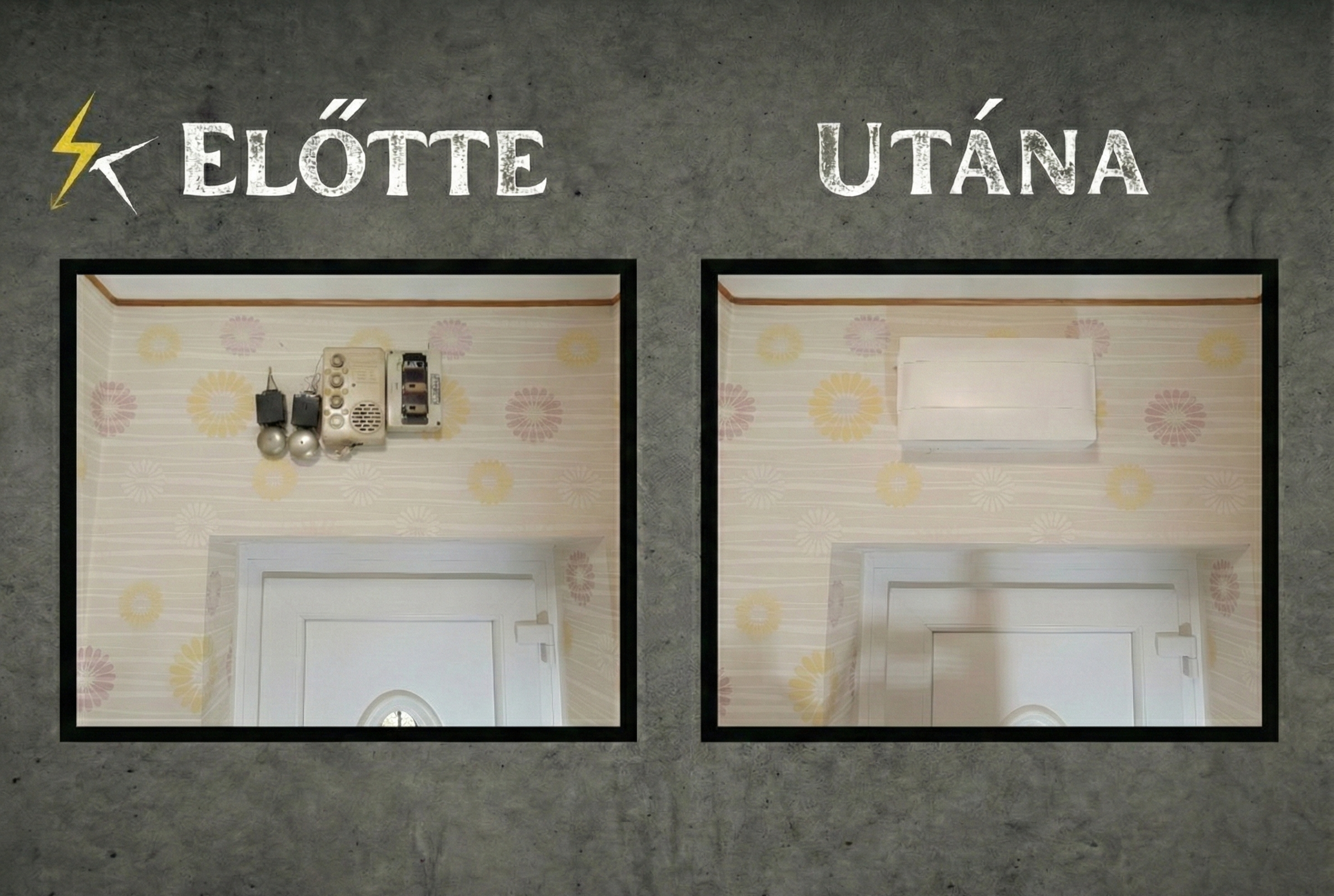 Régi biztosítéktábla csere újra Fi-relé beépítés Szarvas